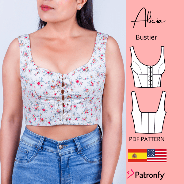 Bustier Pattern With Cups EU 34-44 / US 2-12 Update PDF Bustier Top Sewing  Pattern Corset Pattern Bodice Pattern Download Printable A4 